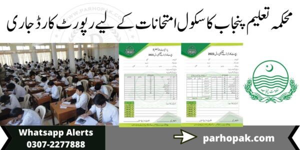Punjab Examination Commission PEC Result Card for School Based Assessment SBA 2022