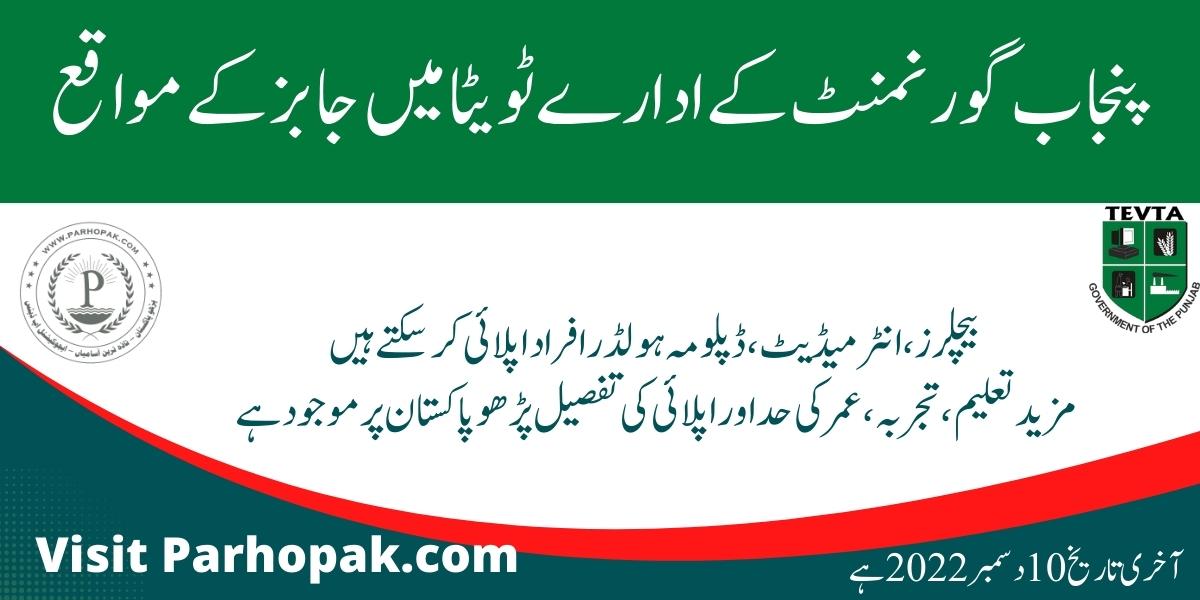 TEVTA Punjab Jobs 2022 Download Application form