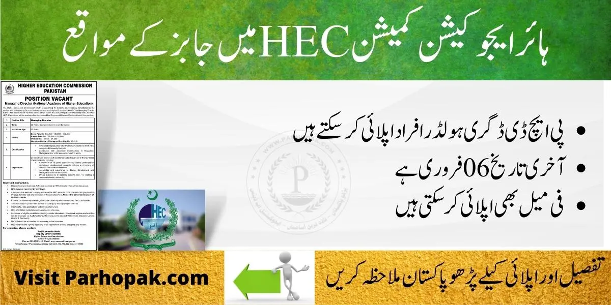HEC Jobs 2023 Apply Online - Latest Higher Education Commission ...