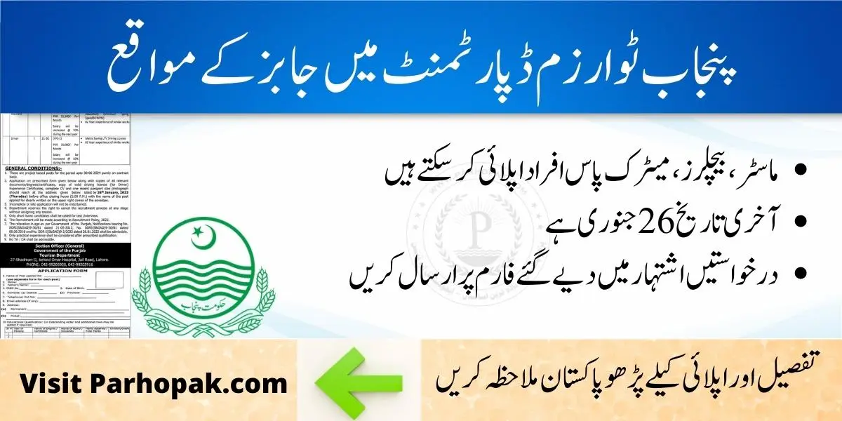 Tourism Department Punjab Jobs 2023 Latest Punjab Govt Jobs Tourism department punjab jobs 2023 latest punjab govt jobs