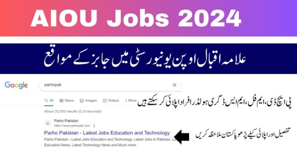 Allama Iqbal University Jobs 2024
