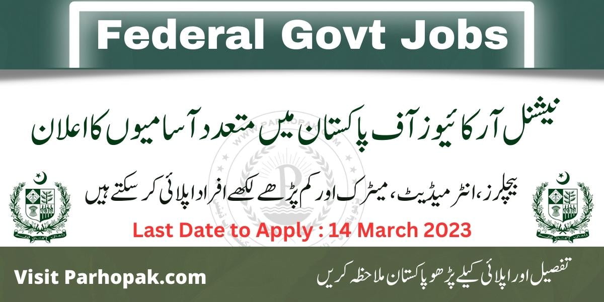 National Archives of Pakistan Jobs 2023 Apply Online via NJP
