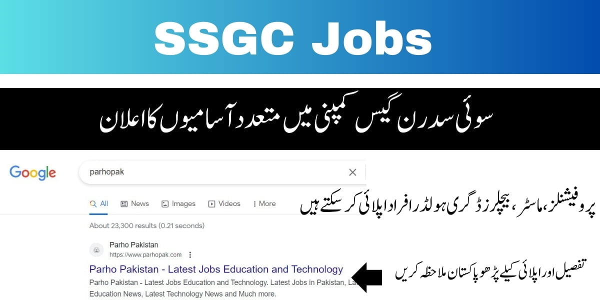 Sui Southern Gas Company SSGC Company Limited Jobs 2024