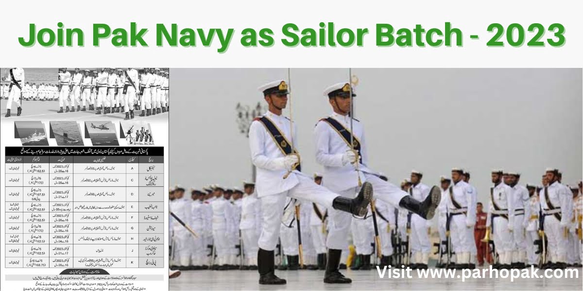 Join Pak Navy Latest Pak Navy Sailor Jobs 2023 Online Registration
