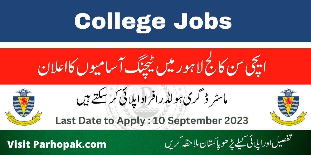 Aitchison College Lahore Teaching Jobs 2023