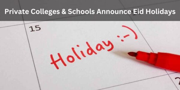 Eid Holidays for Private Schools